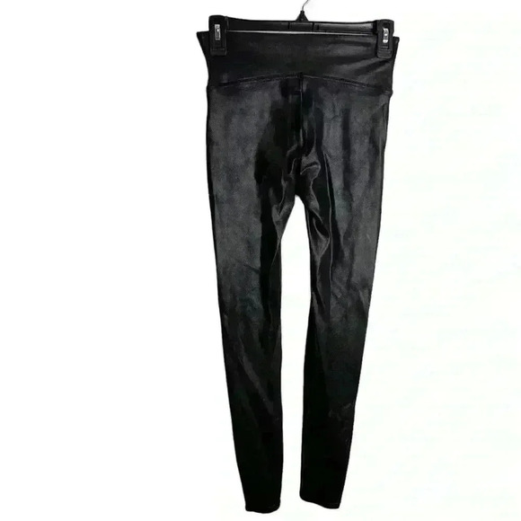 Spanx Faux Leather Side Stripe Leggings Size Small - Picture 7 of 10